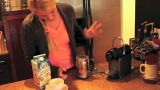 Nespresso Aeroccino Plus Frother Review Frothing Almond Milk [upl. by Nivra]