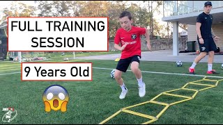 FULL TRAINING SESSION WITH INCREDIBLE 9 YEAR OLD TALENT SANTI  Joner Football [upl. by Aneela]