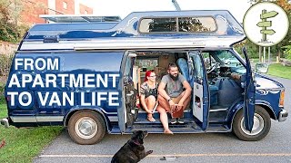 Van Life  Couple Moves From Apartment to Camper Van Full Time [upl. by Gladdie]